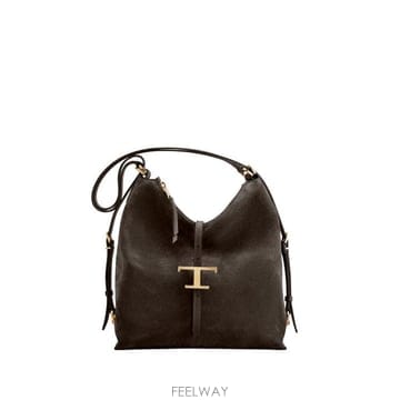 토즈 T 타임리스 스웨이드 숄더백 Brown