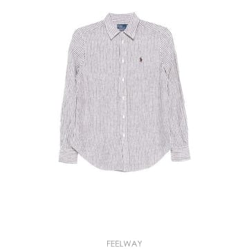 26SS 폴로 랄프로렌 셔츠 211 A96158 007 DARK BROWN WHITE