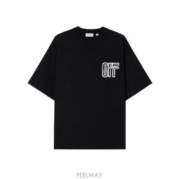 26FW 오프화이트 반팔 티셔츠 44MAA120F26J00Y 001 BLACK
