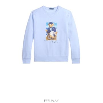 26FW 폴로 랄프로렌 긴팔 티셔츠 710B18538 001 NEWPORT BEAR OFFICE BLUE