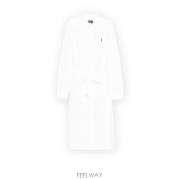 26SS 폴로 랄프로렌 미디 원피스 211B18781 001 WHITE