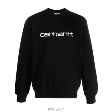 26FW 칼하트 WIP 로고 스웨트셔츠 I030546 0D2XX BLACK