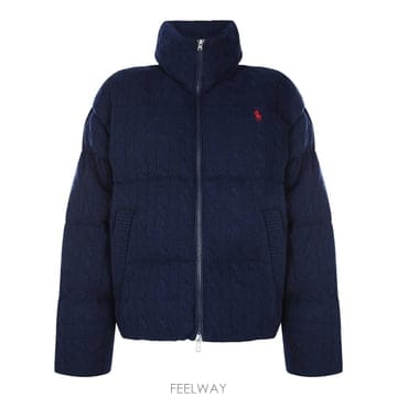 폴로 랄프로렌 네이비 헤더 퍼퍼 크롭 다운 자켓 211A104570 B1042258649