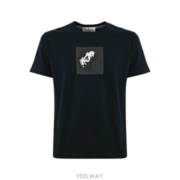 스톤아일랜드 프린트 슬림핏 티셔츠 화이트
