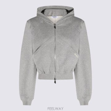 26FW 디아티코 Boxy 집 업 후드티 in melange grey 코튼 261WCF00026JJF003A