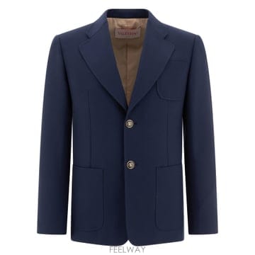 25SS Valentino 블루 싱글 breasted 울 자켓 6V3CEG959EBD51 TP57646445