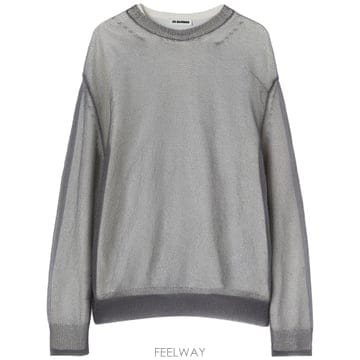 25SS 질샌더 Grey 점퍼 with layered design J22FV0112JTN376056 TP57