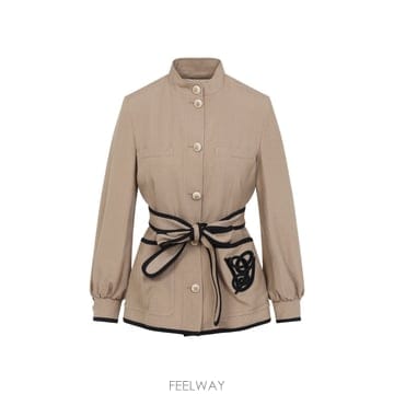 26SS Valentino Valentino Caban Embroidered 로고 VG 자켓 8B3CJ3T6