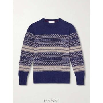 브루넬로 쿠치넬리 페어 아이슬 BRUSHEDKNIT 알파카 스웨터  B0082119828