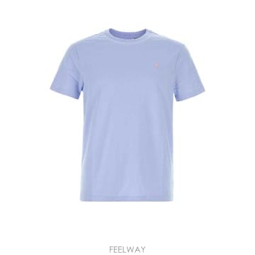 26FW 폴로 랄프로렌 포니로고 자수 반팔 티셔츠 710671438 528 Light Blue