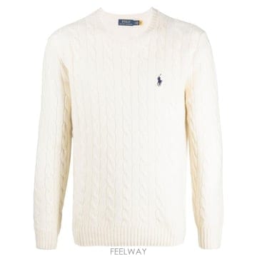 26FW 폴로 랄프로렌 케이블 니트 스웨터 710876762 010 ANDOVER CREAM
