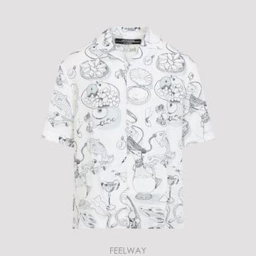 26FW 자크뮈스 긴팔 셔츠 SHM00646AW00930 1TA PRINT TABLE OFF WHITE