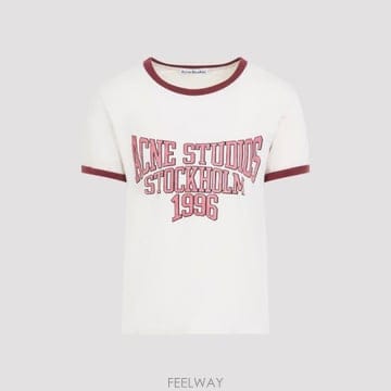 Acne 26FW ��ũ�� ��Ʃ��� ���� Ƽ���� BL0442 CM7 OFF WHITE BURGUNDY26FW ��ũ�� ��Ʃ��� ���� Ƽ���� BL0442 CM7 OFF WHITE 