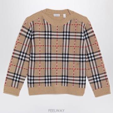25 F/W 버버리 베이지 체크 울 풀오버 (KIDS ) 810582 B0051854410