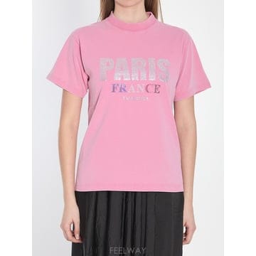 25 S/S 발렌시아가 파리 스트라스 티셔츠 809122TRVL595 B0021568130