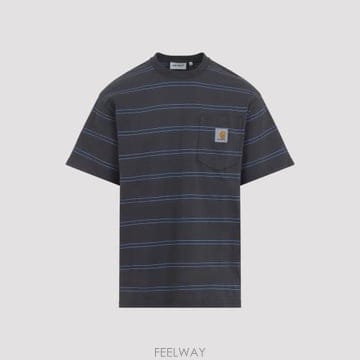 26FW 칼하트 WIP 반팔 티셔츠 I0368553SIGD BERT STRIPE GRAPHITE CURACA