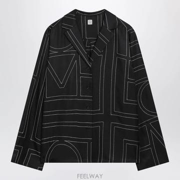 26 S/S 토템 블랙 모노그램 실크 파자마 셔츠 213-755T70 B0052065254