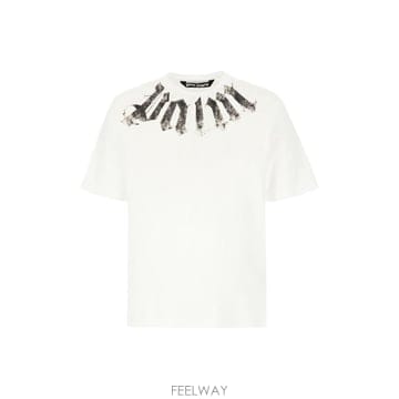 Palm Angels 26FW �ʾ����� ���� Ƽ���� PAMAA003JR001 0310 OFF WHITE BLACK26FW �ʾ����� ���� Ƽ���� PAMAA003JR001 0310 OFF WHITE