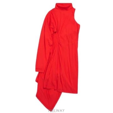 26FW 발렌시아가 미디 원피스 A001IU TUVB23941 Suset red