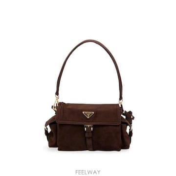 프라다 PRADA 익스플로어 미디엄 스웨이드 백 1BD394_008 B0172065109