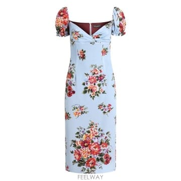 Dolce&Gabbana 26SS ��ü�ذ��ٳ� �ö�� ���� ����Ʈ �巹�� F612ST FSA8PHC5ZO Blue floral26SS ��ü�ذ��ٳ� �ö�� ���� ����Ʈ �巹�� F612ST FSA