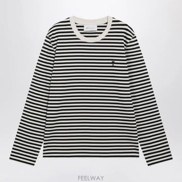 26 F/W 아미 WHITEIVORY 스트라이프 아미 드 꾀흐 스웨터 B0052259376
