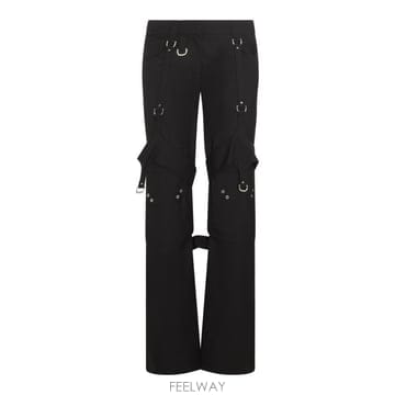 오프화이트 블랙 버진 울 블렌드 카고 지퍼 팬츠 OWCF020F23 B0560955680