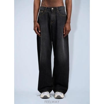 Palm Angels 26 FW �ʾ����� ���� Curved Logo Loose Jeans PMYA049S26DEN00B1313 T26 FW �ʾ����� ���� Curved Logo Loose Jeans PMYA049S26