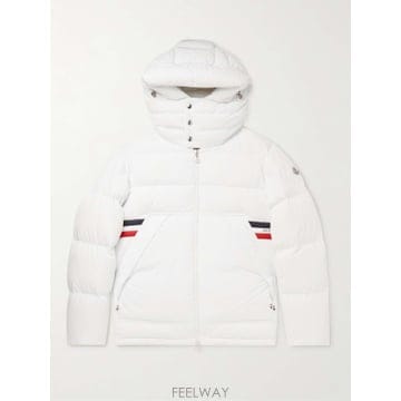 25 F/W 몽클레어 FLEOLE 로고 스트라이프 퀼팅 쉘 후드 다운 B0080069932