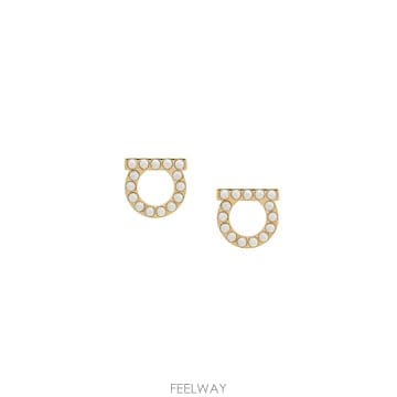 살바토레 페라가모 살바토레 페라가모 brass button earrings 760125696581 TP572