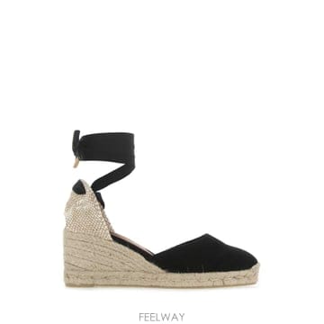 26SS CASTANER 블랙 canvas Carina wedges 020964NEGRO TP57575815