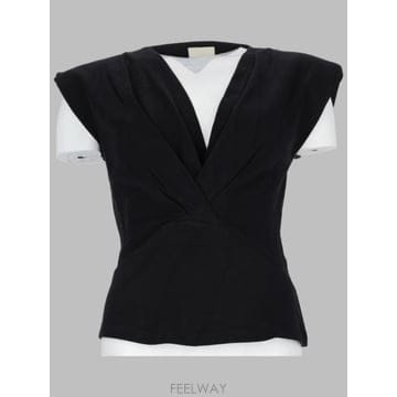 26FW 이자벨마랑 NADRINE DRAPED 코튼 저지 T 셔츠 TS0341FAA1N41I01BK TP57