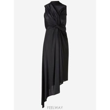 Balenciaga 롱 Asymmetric 드레스 In Stretch Fabric 857338TRV97100