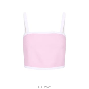 아이스버그 크롭 핏 핑크 탑