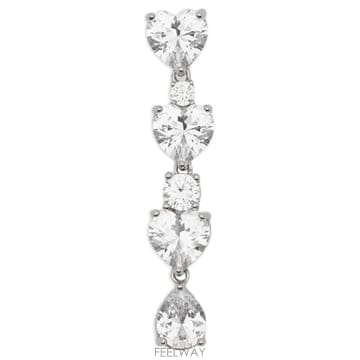 26FW Self portrait Crystal 하트 Tiered earrings PF26616ESLSILV