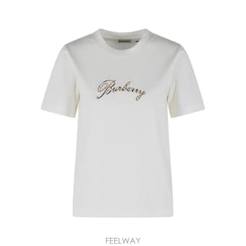 26SS Burberry 화이트 코튼 T 셔츠 8118971 TP571433013