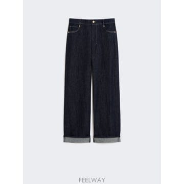 Max Mara 26SS �������� Jeans in ���� con risvolto   BLU MARINO 91810561060026SS �������� Jeans in ���� con risvolto   BLU MARINO 