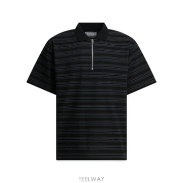 26SS Sacai Striped buttonless 폴로 셔츠 2603984M005 TP571432703