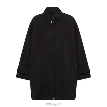 토템 오버사이즈 트렌치 코트 블랙