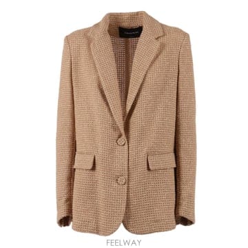 26SS 파비아나 필리피 싱글 breasted 블레이저 in crafted fabric GCD276F218D