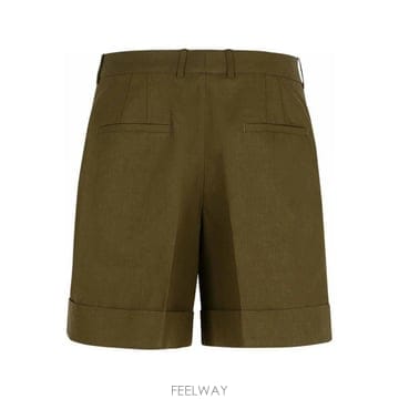25SS 질샌더 그린 Linen 숏츠 J02KA0323J60001307 TP572682504