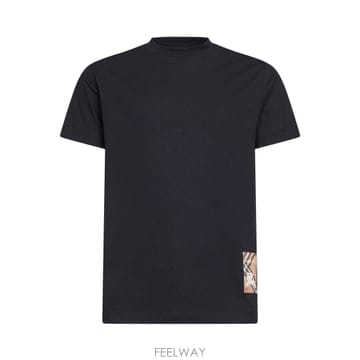 25SS 버버리 블랙 코튼 t 셔츠 8104889A1189 TP571829139