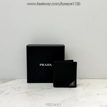 프라다 반지갑 사피아노 블랙