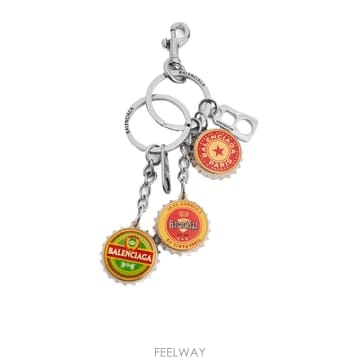 발렌시아가 로고 보틀 캡 키링 PM