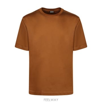 26SS 지제냐 퓨터 코튼 T 셔츠  Warm 브라운 color  쇼트 sleeves  Crew 넥  UH3