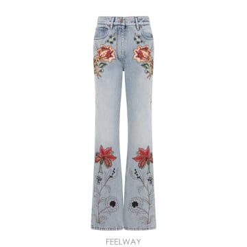 Valentino 26SS Valentino Valentino ���� 5 Pockets Embroidered Flowers Je26SS Valentino Valentino ���� 5 Pockets Embroidered Fl