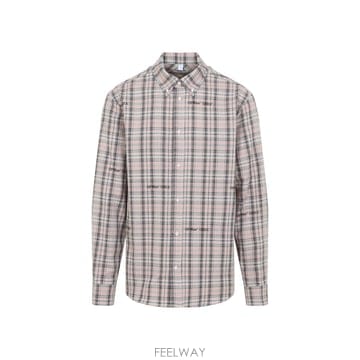26SS Off 화이트 Off 화이트 Flannel 셔츠 44XGE04MS26F001680MAUVE TP57