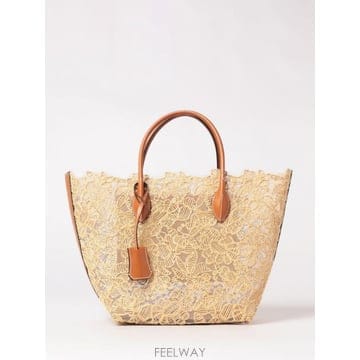 Ermanno Scervino 26SS �������뼳��� Borsa �������뼳��� in nylon a rete e rafia ricamata26SS �������뼳��� Borsa �������뼳��� in nylon a re