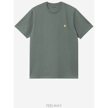 26SS 칼하트 T 셔츠 in cotone con 로고 ricamato 칼하트 I0263913H4XX TP5