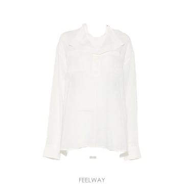 토템 시어 실크 블라우스 오프 화이트